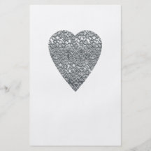 Heart. Printed Light Gray and Mid Gray Pattern. Full Color Flyer