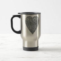 Heart. Printed Light Gray and Mid Gray Pattern. Mug