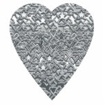 Heart. Printed Light Gray and Mid Gray Pattern. Photo Cut Outs