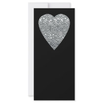Heart. Printed Light Gray and Mid Gray Pattern. Full Color Rack Card