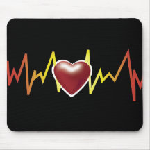 heart pulse mouse pads