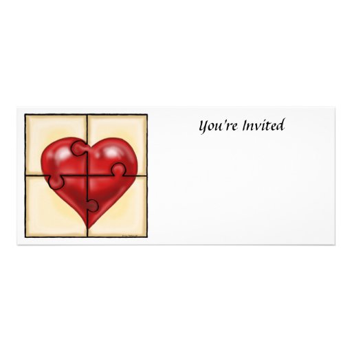 Heart Puzzle Custom Invitations