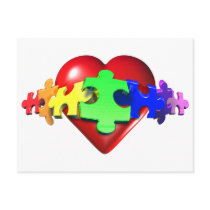 Heart Puzzle Links postcards by wolfmama Heart Puzzle Links postcards