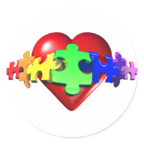 Heart Puzzle Links Stickers