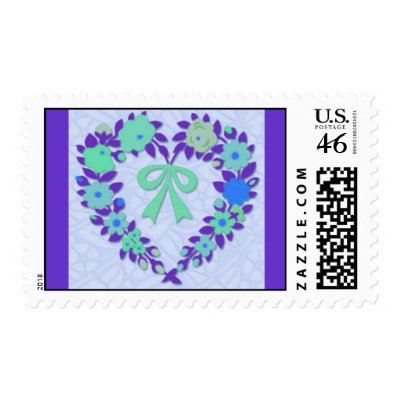 Heart Quilt Postage Stamp by beesplace
