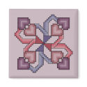 Heart Quilt Square cross stitch pattern magnets by ingasi Heart Quilt Square cross stitch pattern magnets