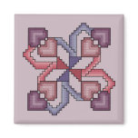 Heart Quilt Square cross stitch pattern magnets