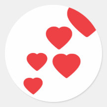 heart rain icon round sticker