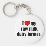 Heart Raw Milk Farmer Keychains