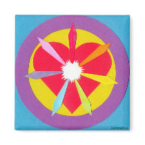 Heart Rays - Customized - Square magnets