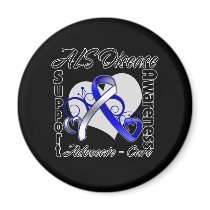 Heart Ribbon - ALS Disease Awareness Magnets