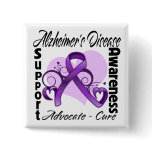 Heart Ribbon - Alzheimers Disease Awareness buttons