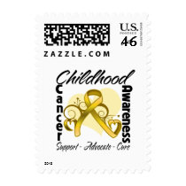 Heart Ribbon - Childhood Cancer Awareness Stamps