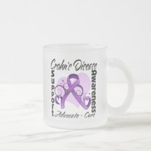 Heart Ribbon - Crohn's Disease Awareness Mugs