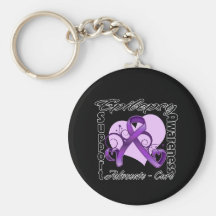 Heart Ribbon - Epilepsy Awareness Keychains