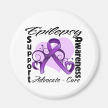 Heart Ribbon - Epilepsy Awareness Refrigerator Magnet