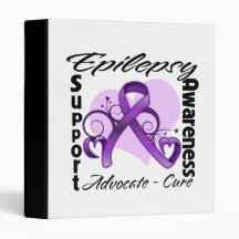 Heart Ribbon - Epilepsy Awareness Vinyl Binders