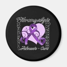 Heart Ribbon - Fibromyalgia Awareness Fridge Magnets