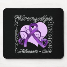 Heart Ribbon - Fibromyalgia Awareness Mousepad