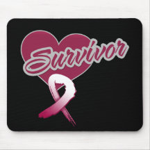 Heart Ribbon - Head and Neck Cancer Survivor Mousepad