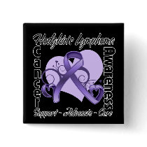 Heart Ribbon - Hodgkins Lymphoma Awareness Pinback Buttons