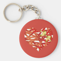 art, colorful, cool, cute, female, feminine, funny, gold, graphic, happy, heart, pink, pop, red, ribbon, romance, street, sweetheart, vintage, icons, Keychain with custom graphic design