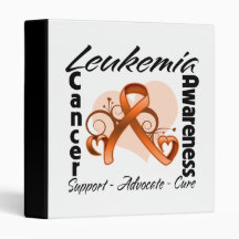 Heart Ribbon - Leukemia Awareness Vinyl Binders