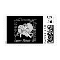 Heart Ribbon - Lung Cancer Awareness Postage Stamps