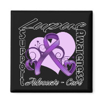 Heart Ribbon - Lupus Awareness Magnets