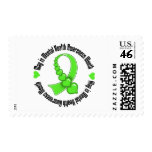 Heart Ribbon May is Mental Health Awareness Month postage