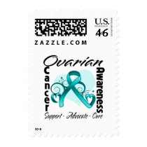 Heart Ribbon - Ovarian Cancer Awareness Postage