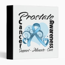 Heart Ribbon - Prostate Cancer Awareness 3 Ring Binders