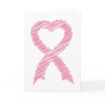 Heart Ribbon Scribble Greeting Card