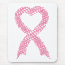 Heart Ribbon Scribble Mousepad