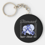 Heart Ribbon - Stomach Cancer Awareness keychains
