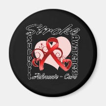 Heart Ribbon - Stroke Awareness Refrigerator Magnet