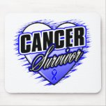 Heart Ribbon Survivor Colon Cancer mousepads
