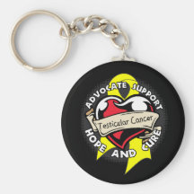 Heart Ribbon - Testicular Cancer Key Chains