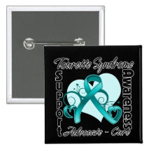 Heart Ribbon - Tourette Syndrome Awareness Pinback Button
