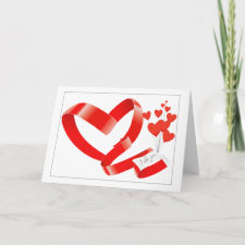heart ribbons valentines day card