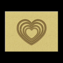 Heart Ripple - Gold postcards
