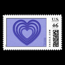 Heart Ripple (L-Blue) postage
