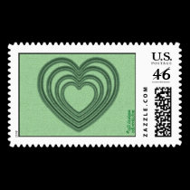 Heart Ripple (L-Green) postage