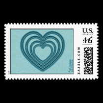 Heart Ripple (L-Teal) postage