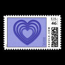 Heart Ripple (M-Blue) postage