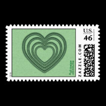 Heart Ripple (M-Green) postage