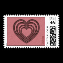 Heart Ripple (M-Red) stamps