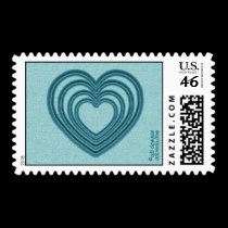 Heart Ripple (M-Teal) stamps