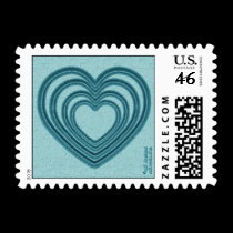 Heart Ripple (S-Teal) stamps