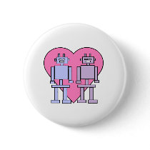 Heart Robots buttons by psimawesome Heart Robots buttons